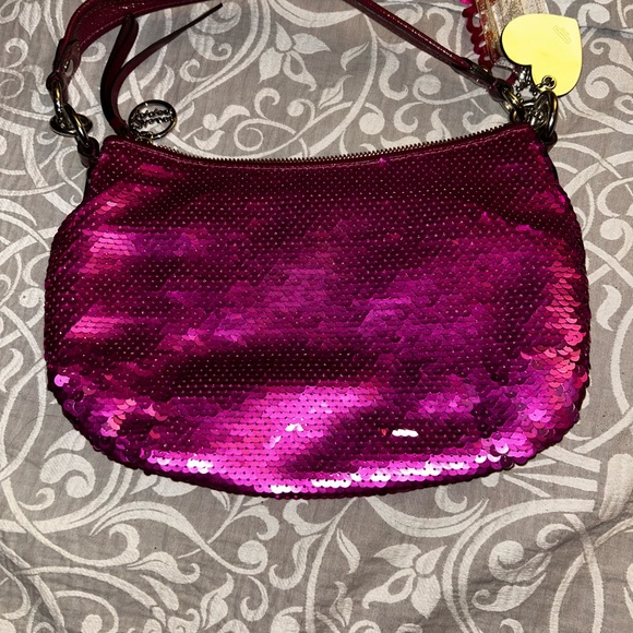 Coach Fuchsia Sequin Shoulder Bag - Picture 2 of 3